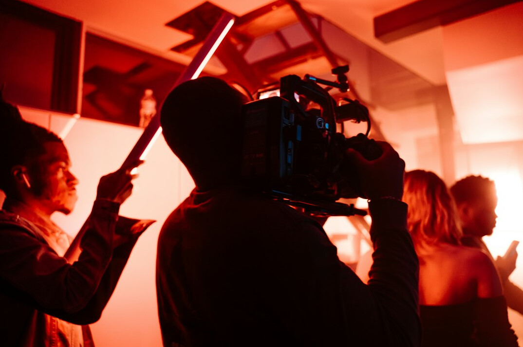 filmmaker reviewing footage