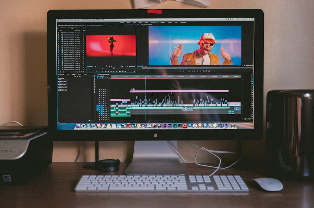 video editor at computer timeline