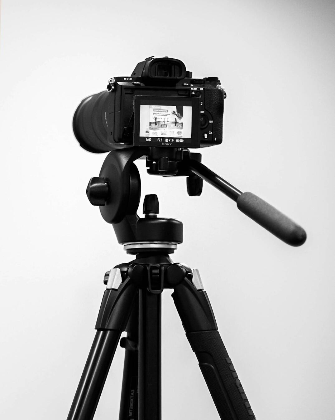 video camera on tripod