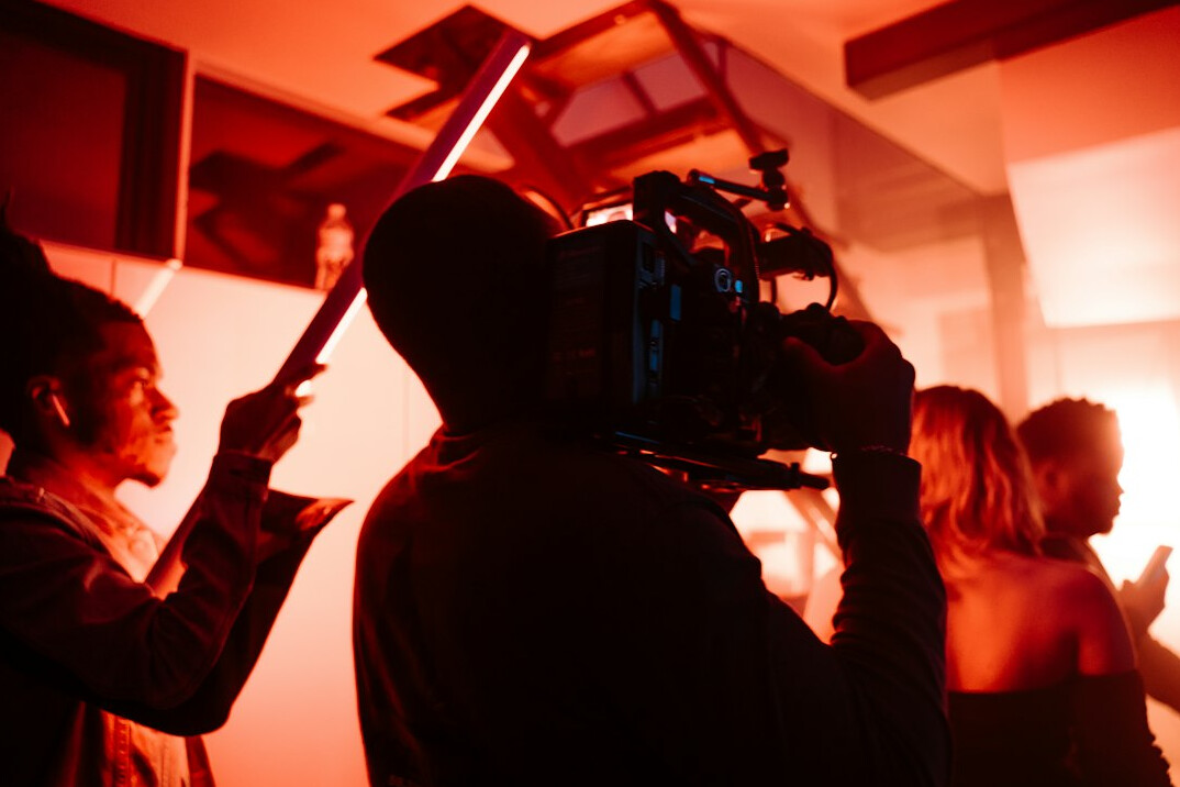 cinematographer setting dramatic lights